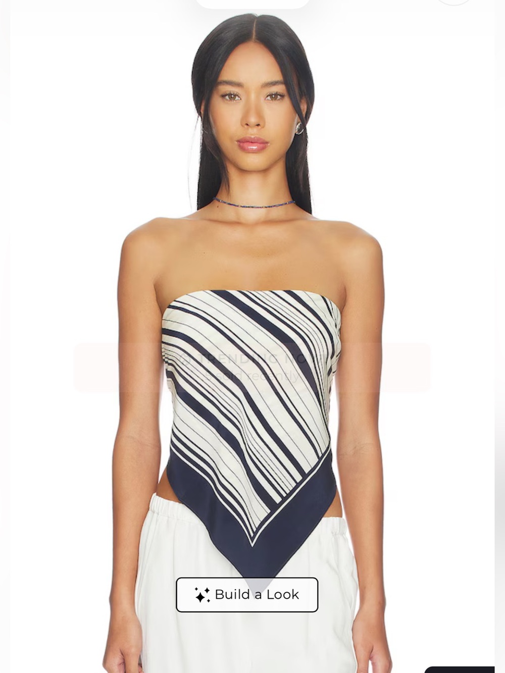Carmen Scarf Top in Navy & Ivory
Lovers and Friends